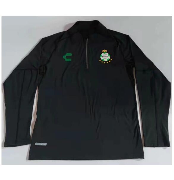 Santos Laguna Black Training Kits Sweatshirt with Pants 2020/21